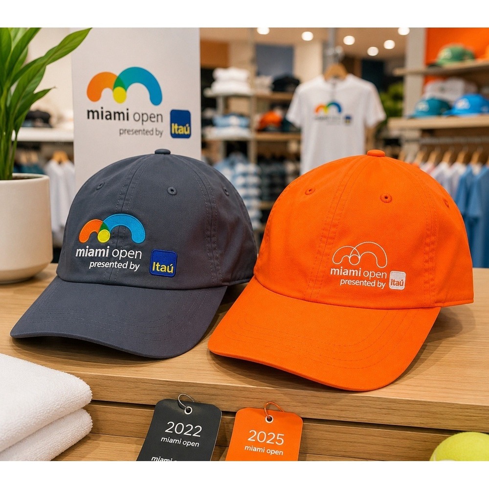 Miami Open 2022 & 2025 Presented by Itaú Adjustable Baseball Caps Hat Lot of 2